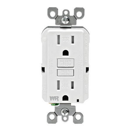 LEVITON GFI ST WP RECEPT  TR WHT GFWT1-0KW